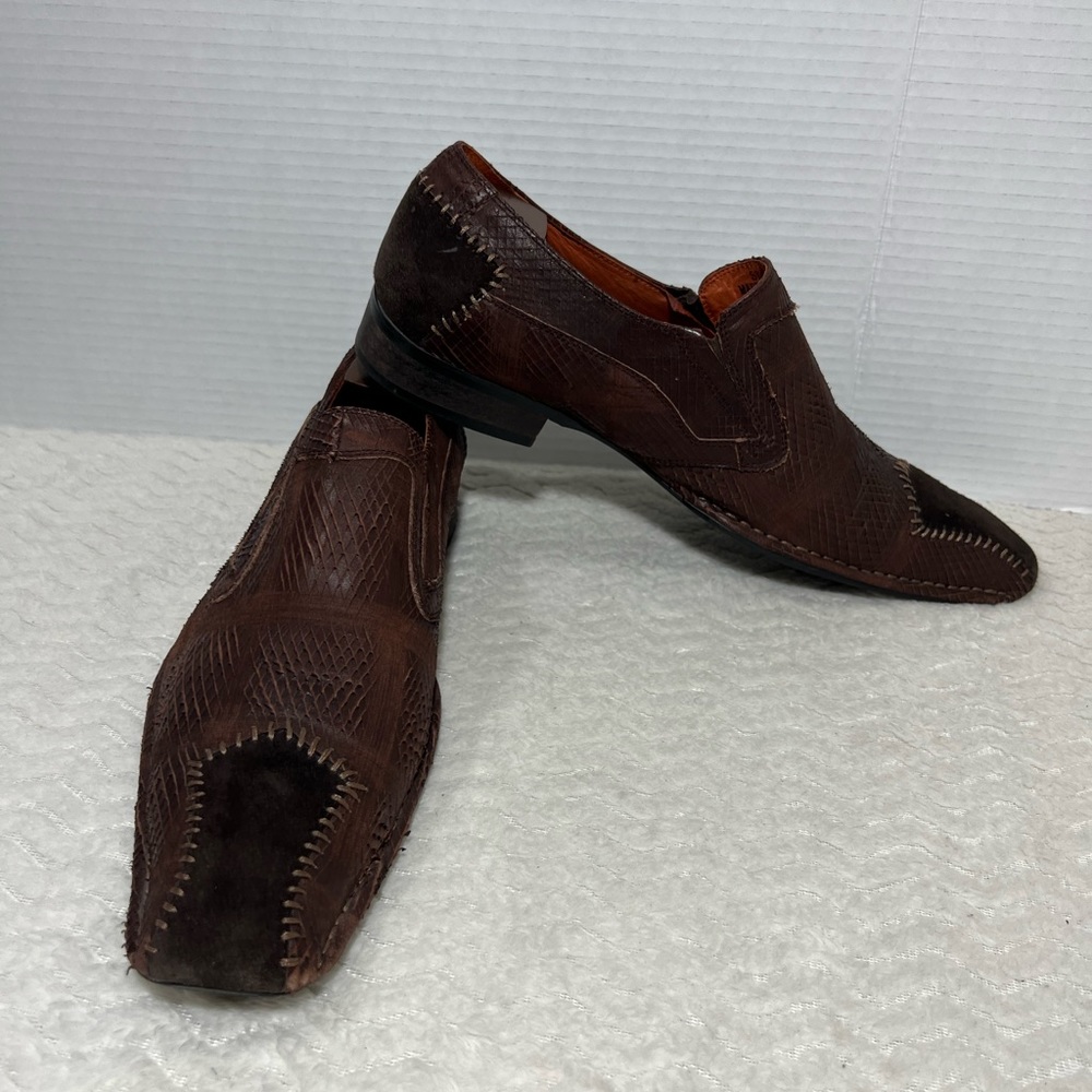 Robert Wayne Stack Men’s 12 Square Toe Brown Snak… - image 8